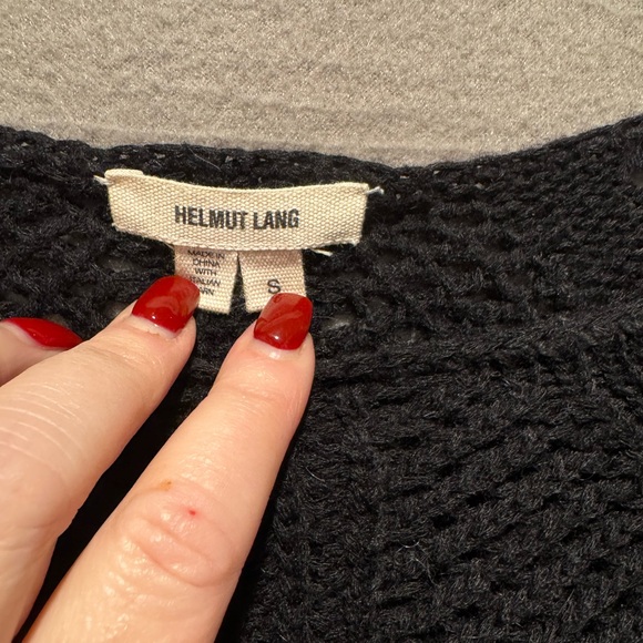 Helmut Lang Black Crew Neck Crochet Sweater - Picture 2 of 5